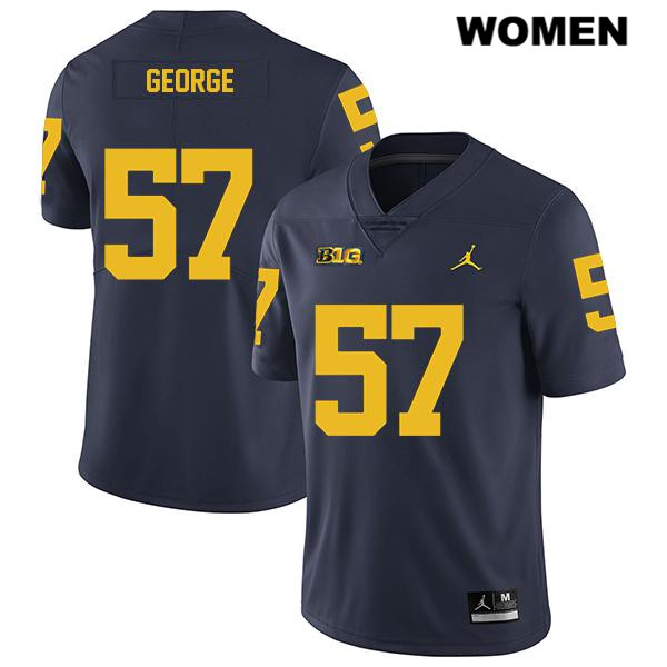 Women's NCAA Michigan Wolverines Joey George #57 Navy Jordan Brand Authentic Stitched Legend Football College Jersey UP25X03DT